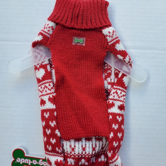 XS Red and White jeweled Sweater - Picture 3 of 4